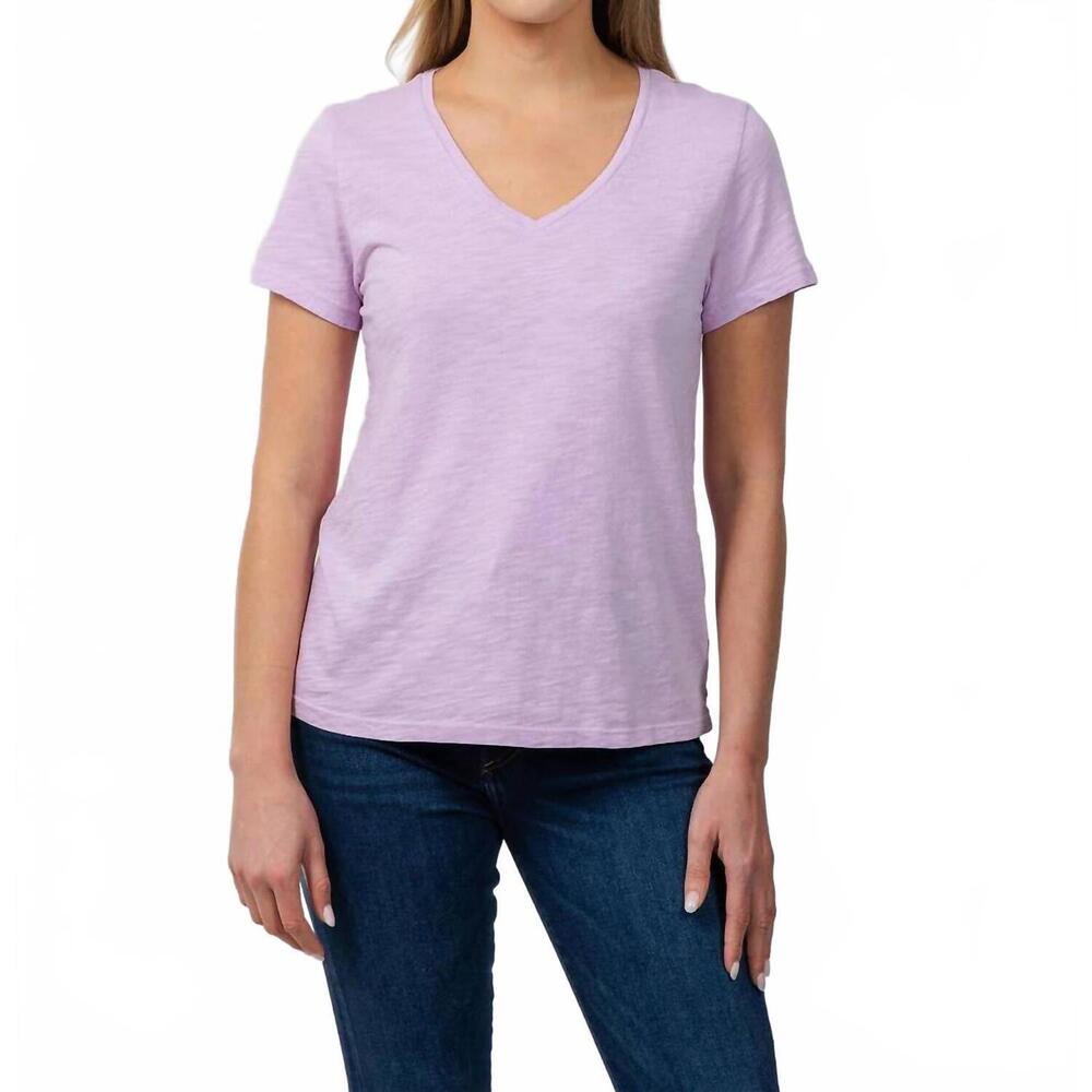NEW ELLIOTT LAUREN short sleeve v-neck tee in lavender